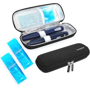 YOUSHARES Portable Insulin Cooler Travel Case - TSA Approved Diabetic Medication Cooling Bag, EVA Insulated Organizer for Epi Pens, Refrigerated Diabetes Supplies Carrying Storage Kit with 2 Ice Pack