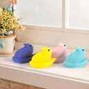 DAZONGE Easter Decor Peep Chick Figurines, Set of 4 Colorful Easter Decorations for Home, Spring Chick Figurines for Tiered Tray, Mantel & Shelf Decor - Perfect Basket Stuffers