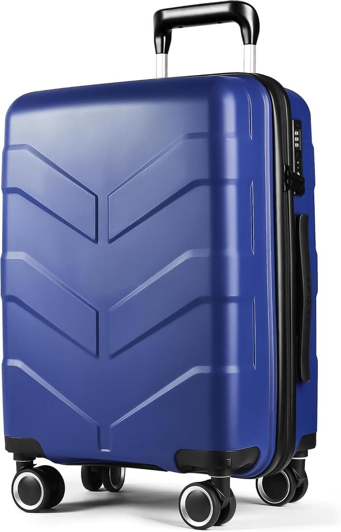 Hardside Carry On Luggage 22x14x9 Airline Approved with Spinner Wheels, Lightweight 20-inch Carry-On Suitcase for Men & Women, Blue