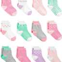 Simple Joys by Carter's baby-boys 12-pack Socks (0-3 Months, Pink/Purple/Mint Green)