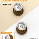 Asidrama 2 Pack Antique Brass Dummy Door Knob, Non-Turning Decorative Door Lever with Door Knobs for Closet, French Double Doors, Pantry & Interior Push/Pull Use