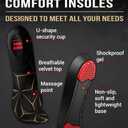 CRUVHEAL Work Pro Comfort Insoles - Shock Absorption - Low Arch - Cushioning Anti Fatigue Shoe Insert Men Women - Non-Slip - Soft Comfortable Work Boot Insoles - Foot Pain Relief (L, Black)