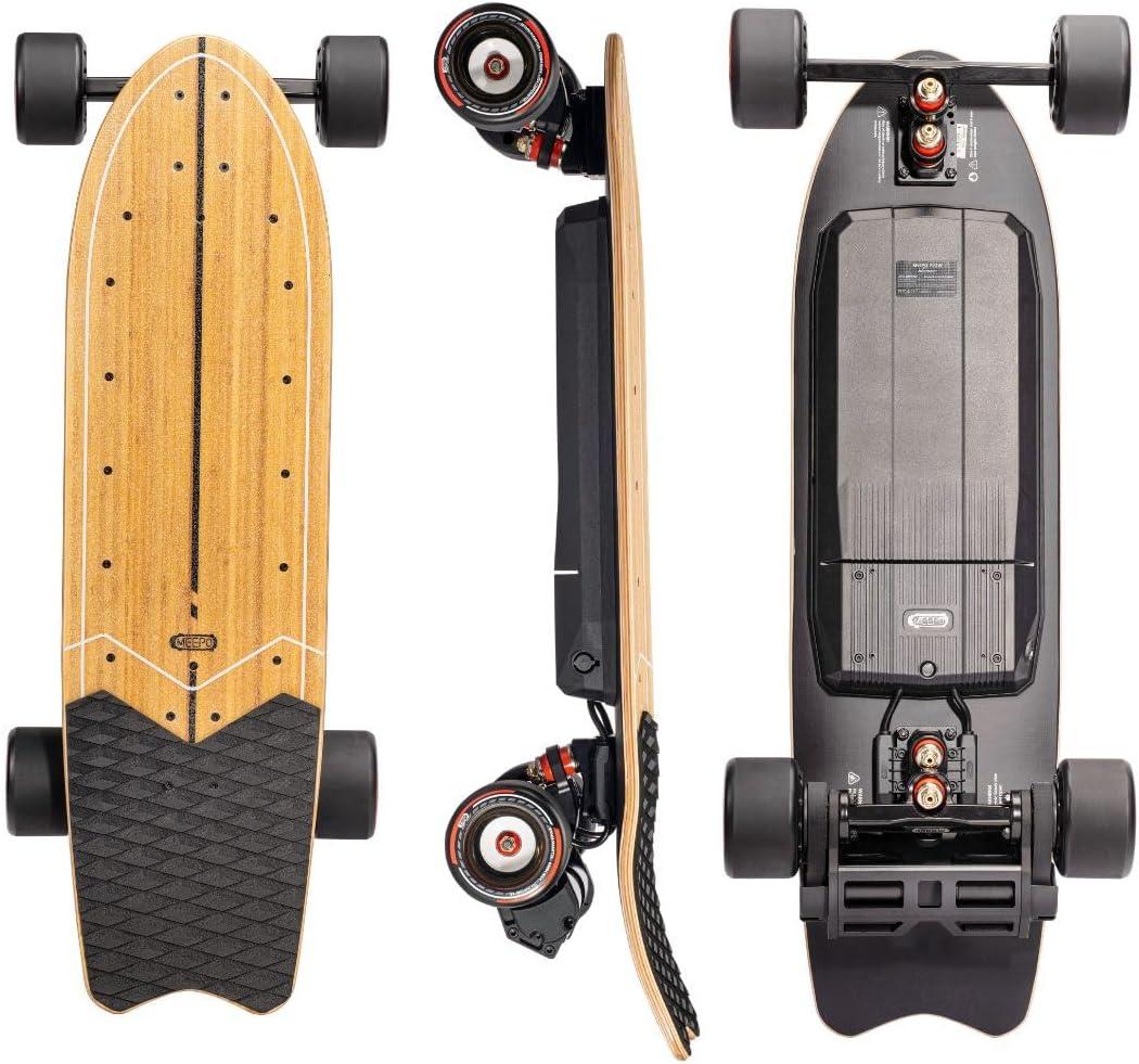 MEEPO Mini Series Electric Skateboard with Remote, Up to 26-32 MPH Top Speed, 11-24Miles Range,330 Pounds Max Load, 30-34 Inches Maple Cruiser for Adults and Teens, Mini5 MINI3 Max Edge Flow, Flow-Belt Dr iven