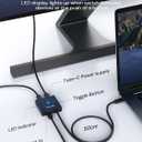 Dockteck USB C Switch, Bi-Directional Switcher 1 in 2 Out/2 in 1 Out, USB Switch with 4K@60Hz, 10Gbps Transfer Speed, 100W PD Charging,Included Two 3.3FT USB-C Full Featured Cable for Laptop