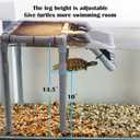 Large Turtle Basking Platform for Aquatic Turtles, Sturdy Standing Turtle Dock with Non-Slip Ramp, Red Ear Slider Tank Accessories for 25/29/40/55 Gal, Gray/Black