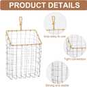 DoubleFill 2 Pcs Hanging Storage Baskets Iron Wire Handwoven Wall Baskets with Wicker Hook Rustic Wall Mounted Organizer for Organizing Mail Files Accessories Kitchen Bathroom Pantry Farmhouse Decor