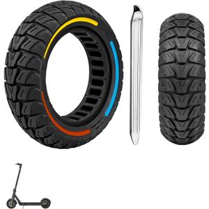 10x3 Inch Electric Scooter Solid Tires, 80/65-6.5 Replacement Rubber Tyre,255x80 Tubeless for Zero 10X& Vsett 10+& Kaabo Mantis& Kugoo M4/ M4 Pro&Motus PRO 10& Joyor S10S,Three-Color(1PCS)