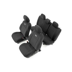 ROUGH COUNTRY Waterproof Seat Covers, Universal Fit Black Full Sets, Protective Interior Covers for Auto SUV, Vans, Sedans, Trucks