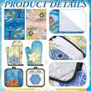 HunnmingRe 6 Pcs Passover Kitchen Accessories Sets Gifts Passover Kitchen Towels Oven Mitts Pot Holders Jewish Seder Decoration Pesach Hostess Gifts for Women Men Cooking Baking Dining Holiday Present
