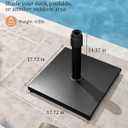 45lbs Patio Umbrella Base - Heavy Duty Outdoor Patio Market Umbrella Stand for Deck, Poolside, Balcony, Wind-Resistant Design,Black