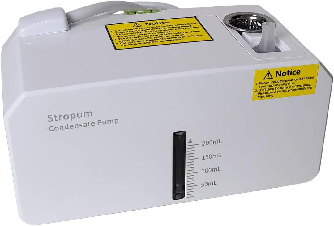 Small HVAC Condensate Pump,110V Indoor Ultra Quiet 25dB Air Conditioner Pump,Removal Drain Condensate for Dehumidifier,Ice Maker,Furnace,33ft Head Lift,Fit for 1-3HP AC Unit,ACP-1