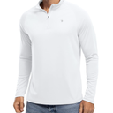 TBMPOY Men's Hiking Shirts 1/4 Zip Running Sun Protection Pullover Long Sleeve UPF 50+ Lightweight Fishing Rash Guard S