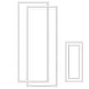 DoubleFill 2 Pcs 22 x 64 Inch Entry Door Frame Only Replacement Kit for 1" Glass (Glass Not Included), 1 Lite Exterior Front Door Window Frame Replacement (Rectangle)