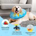 SCENEREAL Dog Cone Alternative After Surgery Donut Collar, Soft Pet Recovery Pillow Collar for Medium Large Dogs, Inflatable Adjustable Neck Collars to Prevent Licking, King Print E-Collars XL (Blue, XL)