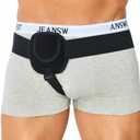 Hernia Belts for Men Inguinal, Hernia Support for Women and Men, Hernia Truss for Left or Right Side, Groin Belt, Adjustable Waist Strap with Removable Compression Pads (Large, Black)