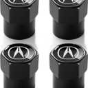 3 x Tire Valve Stem Caps for Acura Metal Car Wheel Air caps Auto Valve Stem Caps Accessories 4 Pack Black