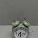 Peakeep Loud Battery Alarm Clock for Heavy Sleepers Adults Kids, Analog 4.5" Twin Bell Old School Fashioned Style for Bedrooms Living Room Decor (Avocado Green)
