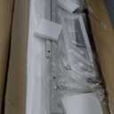 OLIXIS Desk with Storage Fabric Drawers-48 Inch Home Office Computer Desk for Small Space Bedroom,Modern Study Work Gaming Writing Table PC Desks,Chic White