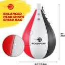 BOXERPOINT Speed Bag for Boxing - Durable PU Leather Punching Bag for Adults - Anti-Leak Boxing Bags Home Gym Training Equipment, Portable Heavy Bags - Large Reflex Ball, Indoor & Outdoor (Medium, Tricolor)