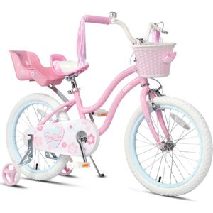 Glerc Petal Girls Bike, 12-18 Inch Kids Bike for Ages 2-9 Years Old Children, Princess Style Kids Bicycle with Training Wheels & Basket & Streamers, Multiple Colors