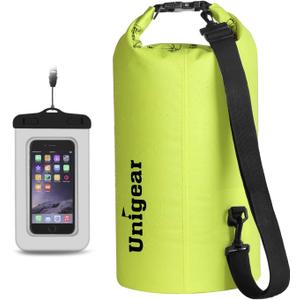 Unigear Dry Bag Waterproof, 2L Floating and Lightweight Bags for Kayaking, Boating, Fishing, Swimming and Camping with Waterproof Phone Case (Yellow)