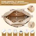 Diaper Bag Large Tote Baby Bag, Diaper Bag Purse, Capacity Travel for Labor Delivery (Beige)