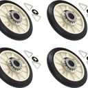 BlueStars 349241T Dryer Rear Drum Support Roller Kit - Compatible with Kenmore Whirlpool Estate Roper Dryers - Replaces PS347627 AP3098345 337089 3389901 3397588 WED4815EW1 NED4655EW1 - Pack of 4