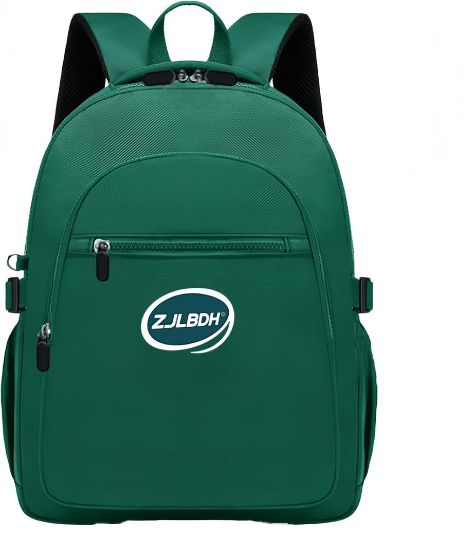 ZJLBDH Classic Backpack, Black, Green, Pink, Water Resistant Polyester, 8 Compartments, Padded Back, School Daypack (grass green) Pack Of 3