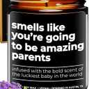 Amazing Parents Candle, Unique Gifts for New Parents for Mother's Day & Father's Day, New Parent Gifts for Couples, Gender Reveal Presents for Mom and Dad to Be, Gift-Ready