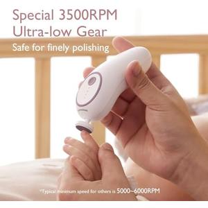 Momcozy Baby Nail File Electric, Gentle Baby Nail Trimmer Electric, Baby Nail Clipper with Night Light, 7 Grinding Head Replacement Pads, Pink