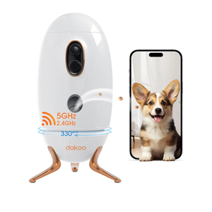 Dog Camera with Treat Dispenser, 2K 330° View Pet Monitor with Phone App, Night Vision, 2.4 &5G WiFi, Interactive 2Way Audio Speaker, Motion Detection, Smart Home Indoor Cam, No Subscription Fee