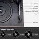 MUSITREND 10 in 1 Record Player with External Speakers,3 Speed Bluetooth Turntable Vinyl Player with CD/Cassette Play,AM/FM Radio, USB/SD Playback,Aux-in/RCA Line Out