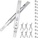 20inch Soft Self Close Drawer Slides 6 Pairs (12pcs) Full Extension Ball Bearing Drawer Slide 3 fold Full Stretch Side Mount Drawer Slides 100 LB Capacity Drawer Slide 20" Silver (20 inch-500mm)