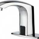 Luxice Sensor Automatic Touchless Bathroom Sink Faucet Hot & Cold Mixer Cover Plate Included Faucet,Chrome Finished
