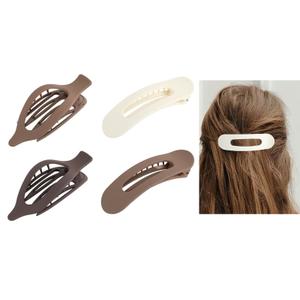 4 Pack French Flat Hair Clips for Women Large Matte Flat Claw Clips, No-Slip Hair Clips for Thick & Thin Hair, Strong Hold Styling Barrettes, French Flat Hair Accessories