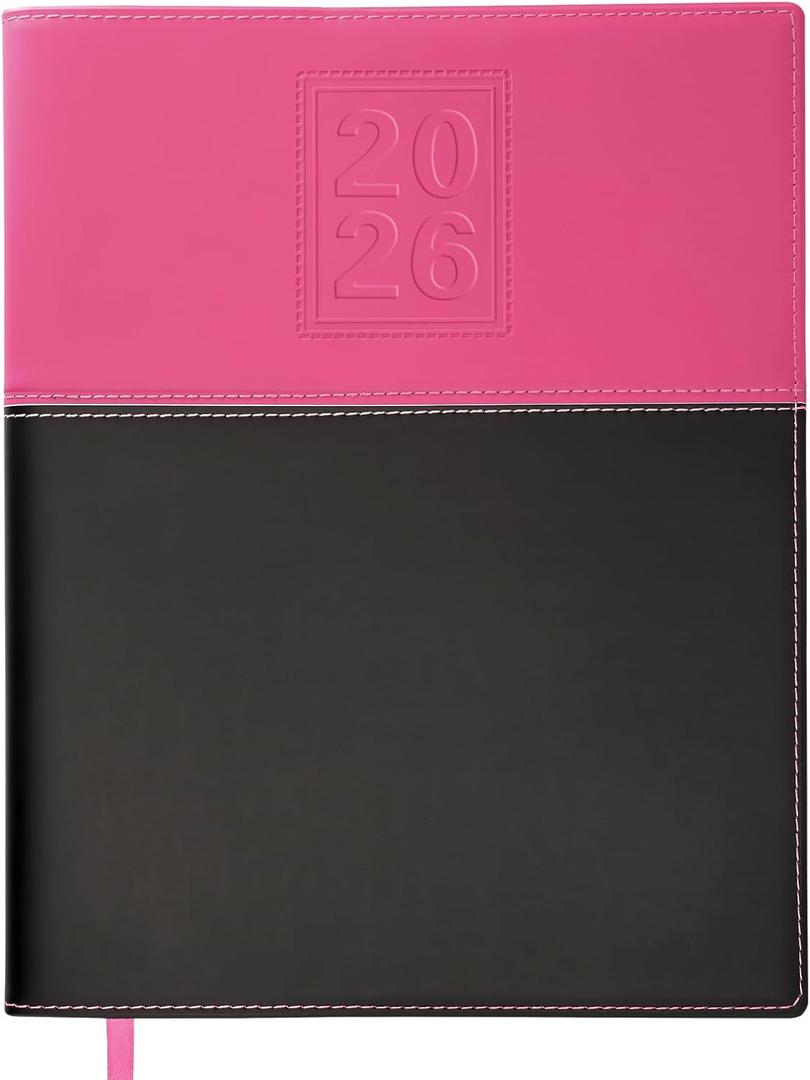 2026 Planner Calendar, 8"x10" : Includes 14 Months (November 2025 - December 2026) / 2026 Weekly Planner/Weekly Agenda/Monthly Calendar Organizer (Pink/Black)