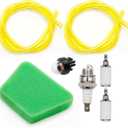 2 Sizes 2 Feet Fuel Line Hose Filter Kit for Poulan Craftsman Chainsaw Replaces#530071835 530037793 530095646 188-513-1 (with Primer Bulb & Spark Plug)