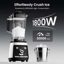 Colarlemo 1800 WP Smoothie Blenders for Kitchen, 30,000 RPM Large Blender for Smoothies, Ice Crushing & Frozen Fruit Heavy Duty Grinder with 68oz BPA-Free Pitcher, Adjustment Speed Knob, Silver