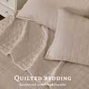 Natural Cotton California King Size Quilt 106x118 Breathable Waffle Coverlet Bedspread Sets 3-Piece with 2 Comfy Pillow Shams Vintage Neutral Comforter Set for All Seasons,Beige