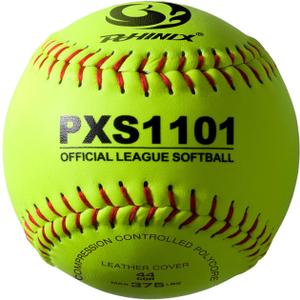 PHINIX Slow-Pitch Split Leather Softballs Professional Quality Practice Competitions 11" & 12" Options (COR .44 / Comp.375)