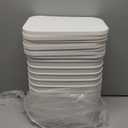 8 Pack White Storage Bins with Lids Stackable Storage Container for Organizing, Storage Boxes with Handle for Shelves, Cute Storage Bin for Craft, Snacks, 9.85x6.9x5.7 inch