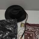 Toulite 4 Pcs Western Outfits for Men Cowboy Tassel Vest Hat Belt Buckle Paisley Bandana for Halloween Cosplay (Small, Black,black,coffee)
