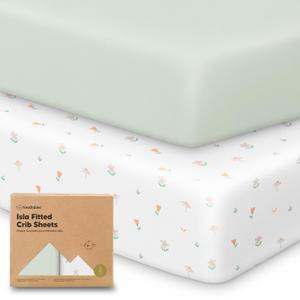 2-Pack Crib Sheets for Boys, Girls - Viscose Derived from Bamboo Fitted Crib Sheet, Baby Crib Sheets Neutral, Crib Mattress Sheet, Toddler Bed Sheets, Baby Sheets for Crib Fitted Sheets (Wildflowers)