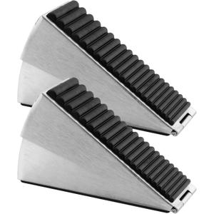 Door Stopper - Heavy Duty Door Stoppers Wedge Tall Door Stop for Bottom of Door Security Rubber,3 Inch High Adjustable Spring Loaded Spring,Door Wedge Stopper Suits Any Heavy Door (Silver)