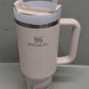 STANLEY Quencher H2.0 Tumbler with Handle and Straw 40 oz Flowstate 3-Position Lid Cup Holder Compatible for Travel Insulated Stainless Steel Cup BPA-Free Rose Quartz 2.0