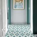 MORCART 7.87" x 7.87" Peel and Stick Floor Tile, 20 PCS Self-Adhesive DIY Vinyl Flooring for Renters, Removable and Waterproof Tile Sticker for Bathroom, Kitchen, Staircase (Blue Spruce Retro Design)