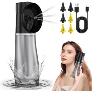 Ear Wax Removal Tool-Ear Cleaner-Ear Cleaning Kit with 4 Pressure Settings, Safe & Effective Electric Triple Jet Stream Ear Cleaner with 6 Reusable Tips USB Rechargeable