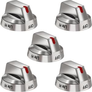 DG64-00473A Top Burner Control Dial Knob Range Oven Replacement Compatible with Samsung Range Oven Gas Stove Knob NX58F5700WS NX58H5600SS NX58H5650WS NX58J7750SS NX58M6850SS 5pcs
