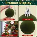 96 Pcs Velvet Christmas Balls Bulk, 1.57" Flocked Christmas Tree Ball Ornaments, Mini Shatterproof Xmas Hanging Ornaments Decoration(Apricot, Light Brown, Dark Green, Dark Brown, White, Gray)