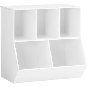HOOBRO Kids Bookshelf, Bookcase Footboard, 31.5" L Toy Storage Cubby, Children's Toy Shelf, Toy Storage Cabinet, Fit for Children's Room, Playroom, Hallway, Kindergarten, White WT328CW01, 31.5"L x 11.8"W x 29.5"H